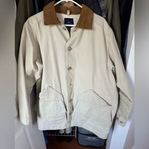 Tan Barn Jacket/Coat w/ corduroy collar